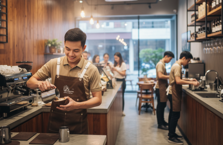 3 Mẹo Vàng Chọn Đồng Phục Quán Cafe Giúp Ghi Điểm Tuyệt Đối Với Khách Hàng